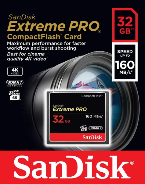 SanDisk 32GB Extreme Pro CompactFlash Hafıza Kartı (160MB/s)