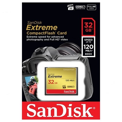 SanDisk 32GB Extreme CompactFlash Hafıza Kartı (120MB/s)