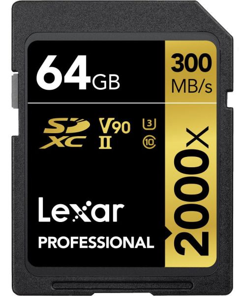 Lexar 64GB SDXC 300MB/s 2000x V90 Hafıza Kartı