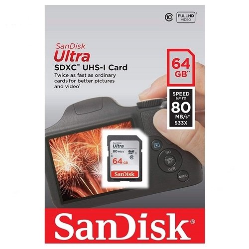 SanDisk 64GB Ultra SDHC 80Mb Hafıza Kartı