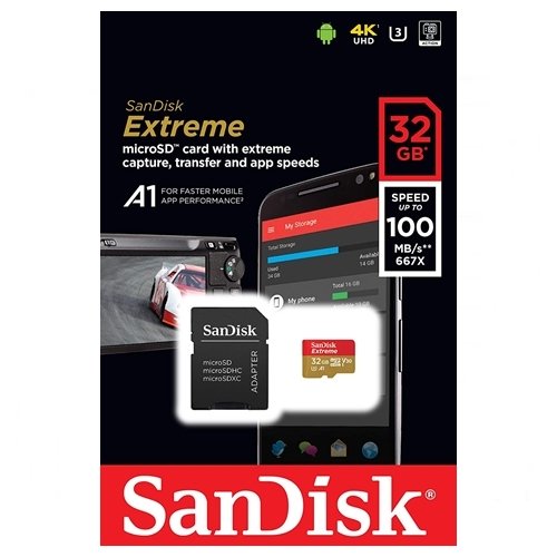 SanDisk 32GB Extreme Micro SDHC Hafıza Kartı (100MB/sn)