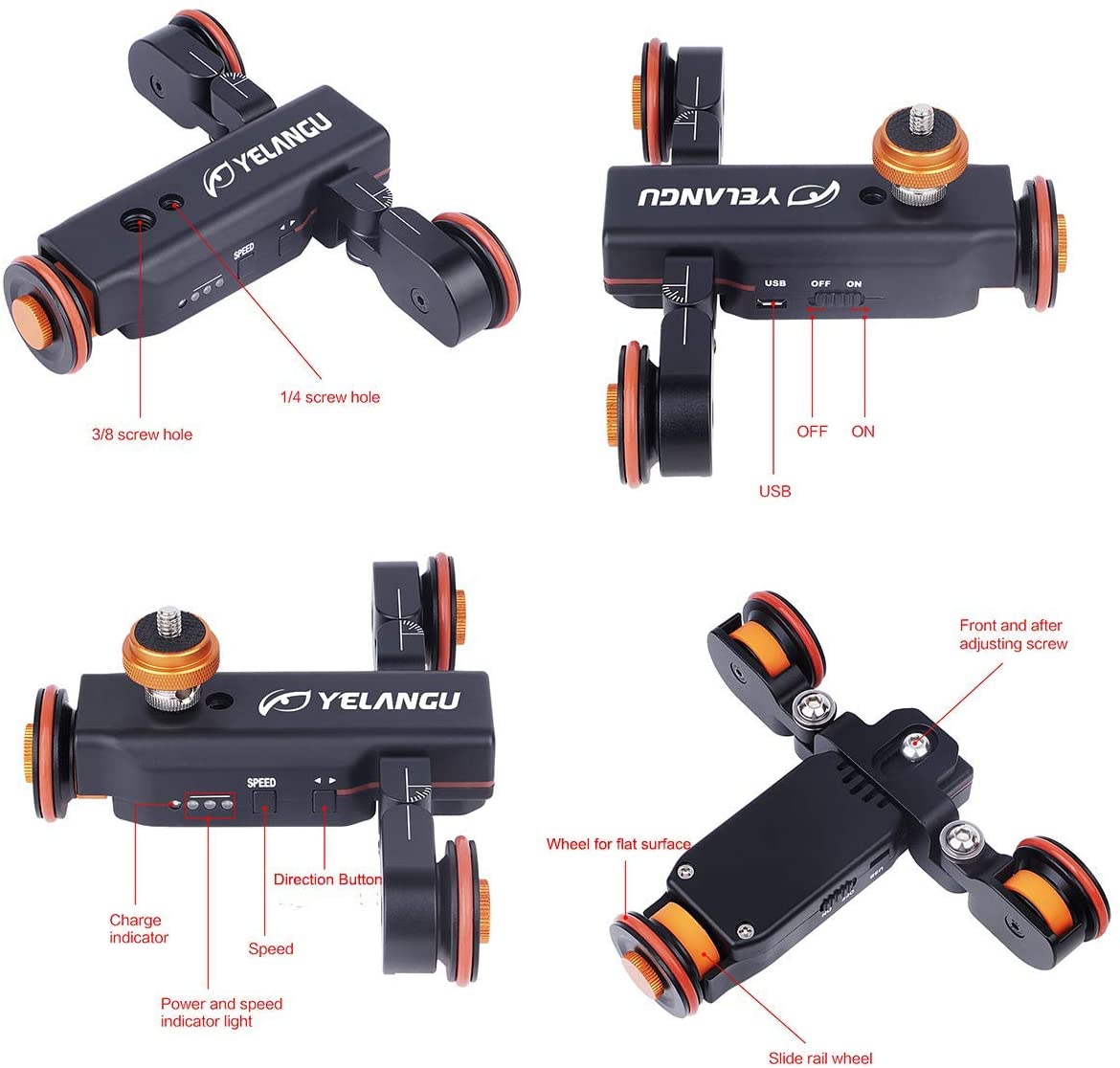 YELANGU L4X Motorlu Uzaktan Kumandalı AutoDolly Slider