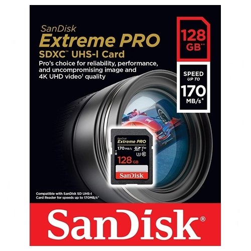SanDisk 128GB Extreme Pro SDHC/SDXC Hafıza Kartı (170mb)