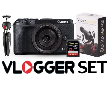 Canon EOS M6 Mark II 22mm STM Lensli Vlogger Set