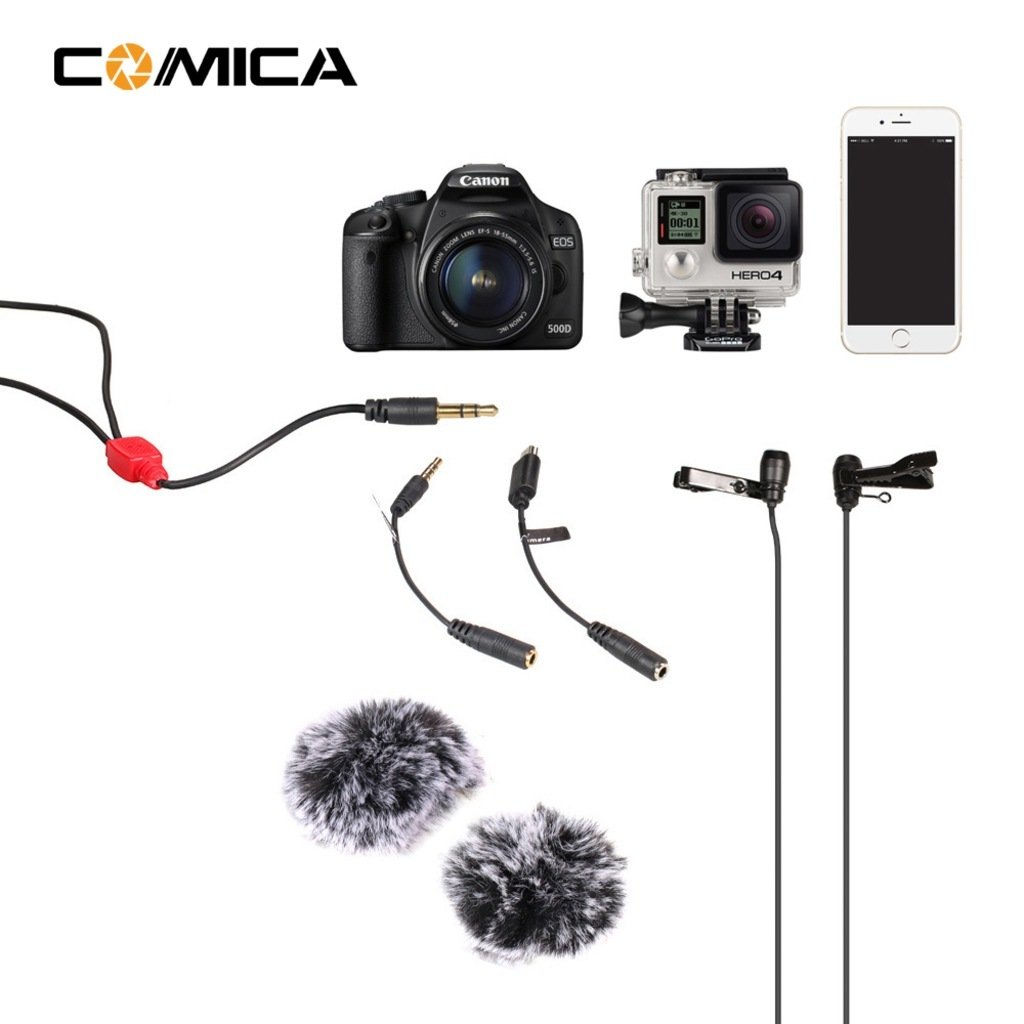 CoMica CVM-D02 Çiftli Yaka Mikrofonu (6mt)