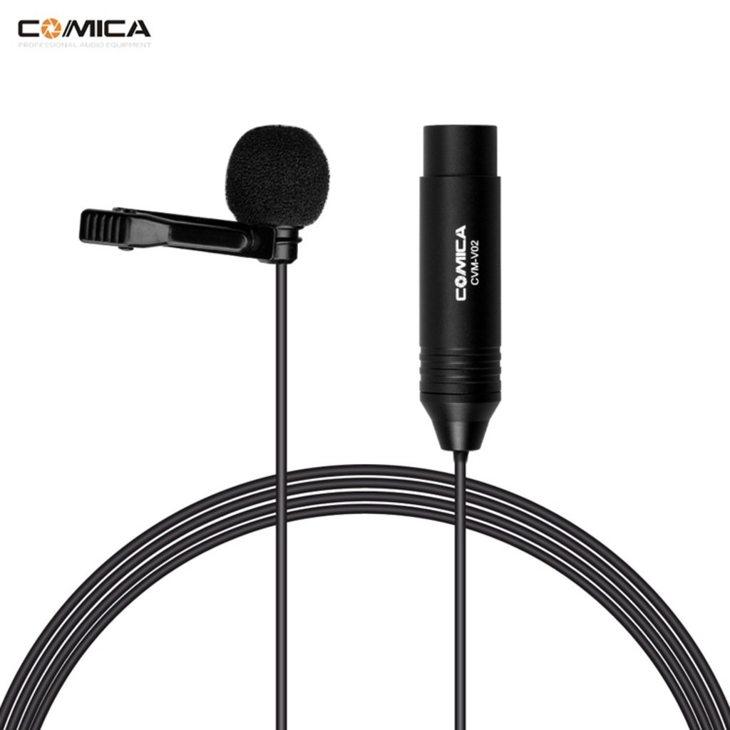 Comica CVM-V02 1.8 Mt Kamera için XLR  Çok Yönlü Yaka Mikrofonu