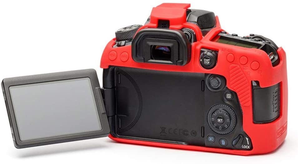 Andoer (Canon 90D) İçin Koruyucu Silikon Kılıf (Kırmızı)