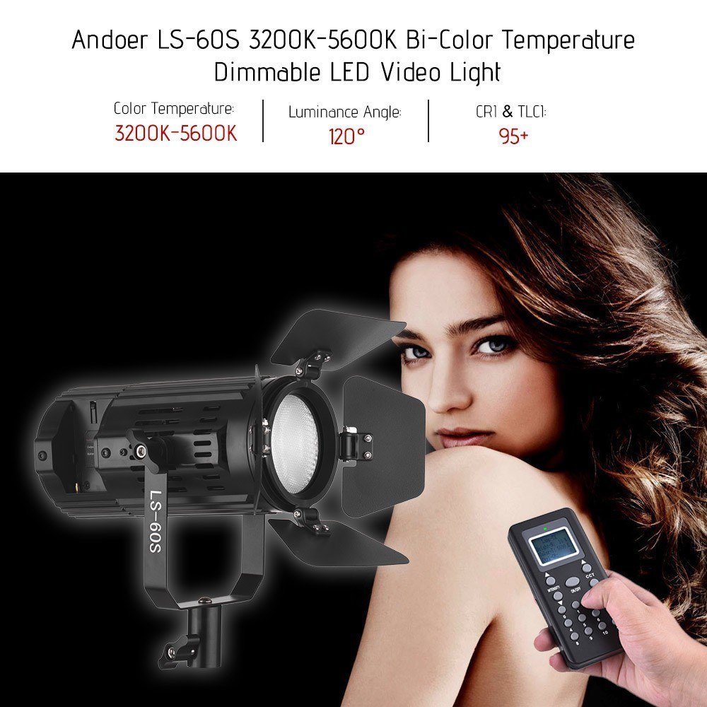 Andoer LS-60S (60watt) Video Çekim Işığı 3200K-5600K D4971