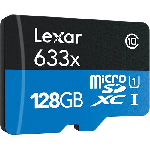 Lexar 128GB microSDHC UHS-I High Speed 633x with Adapter (Class 10)