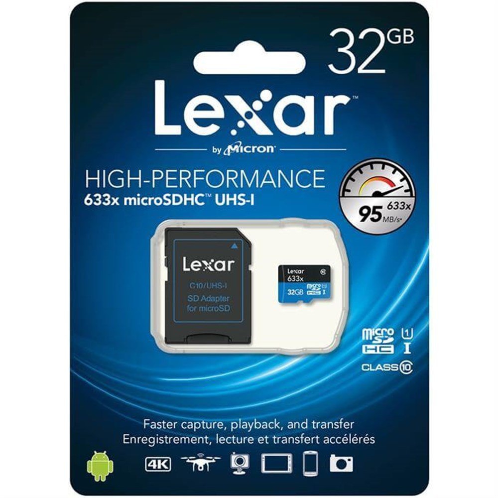 Lexar 32GB microSDHC UHS-I High Speed 633x with Adapter (Class 10)