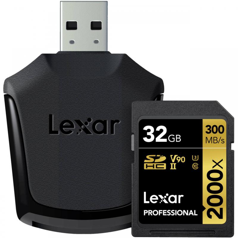 Lexar 32GB Professional 2000x UHS-II SDXC Hafıza Kartı + SD Kart Okuyucu