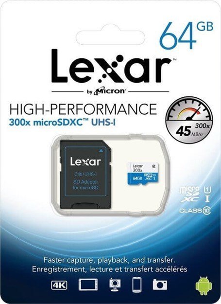 Lexar 64GB MicroSDHC 300X (Class 10) U1