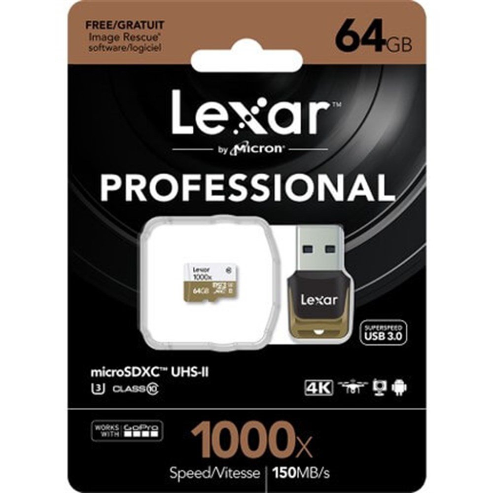 Lexar 64GB microSDXC UHS-II 1000x with Reader (Class 10) U3