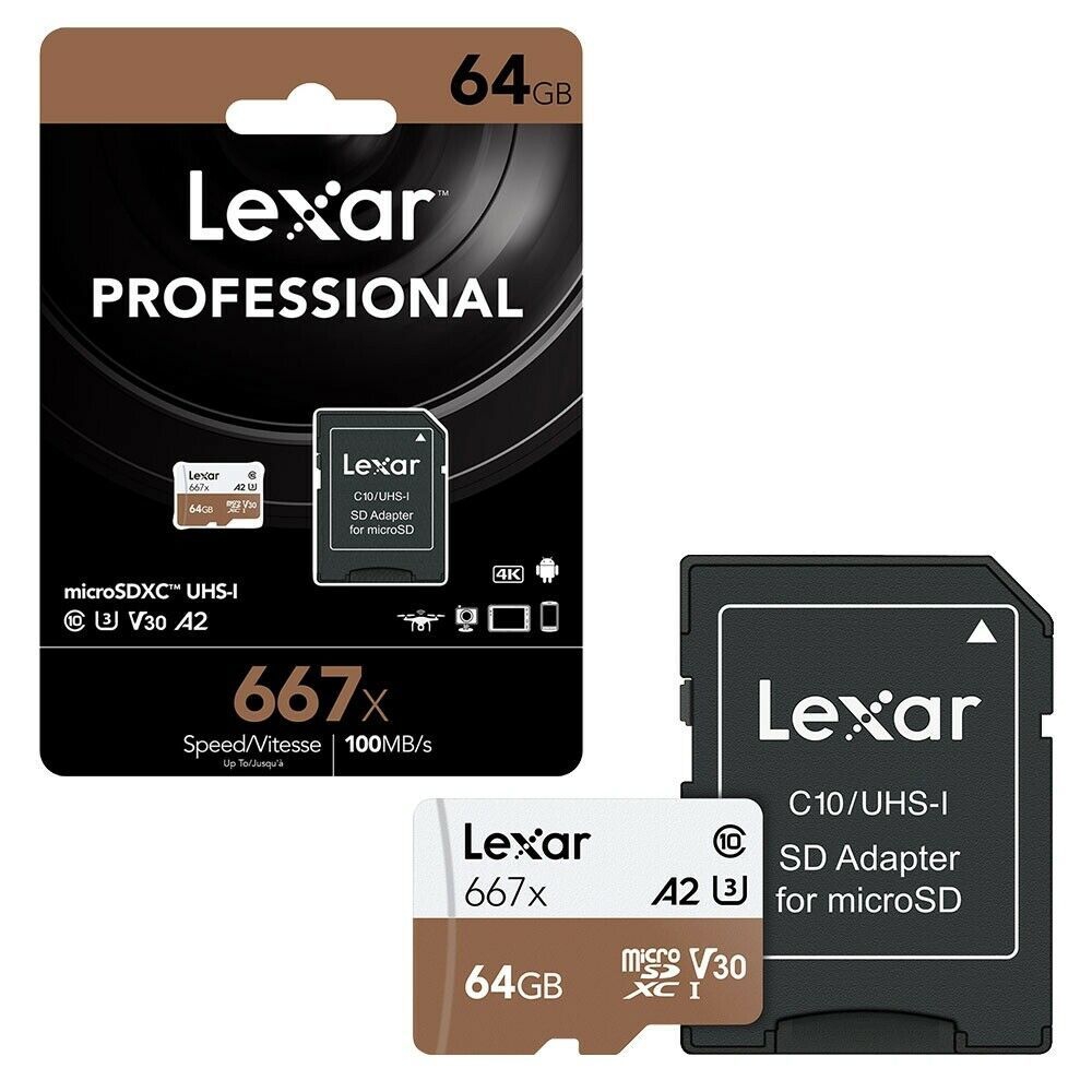 Lexar 64GB Professional 667x microSDXC UHS-I Hafıza Kartı