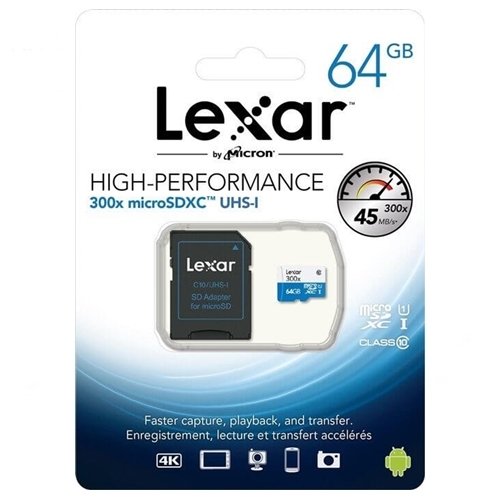 Lexar 64GB 300x MicroSDHC Bellek Kartı