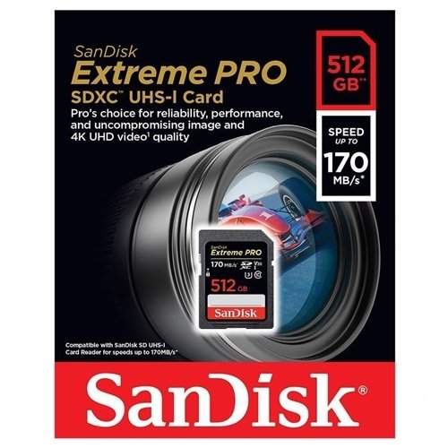 SanDisk 512GB Extreme PRO UHS-I SDXC 170MB/s Hafıza Kartı