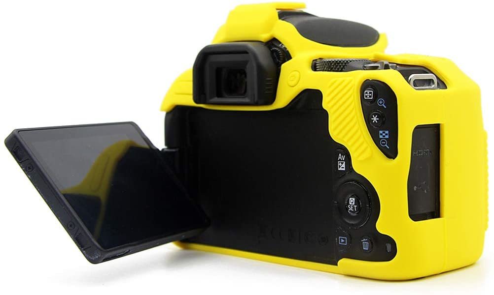Andoer (Canon 200D 250D Rebel SL2 Kiss X9) İçin Koruyucu Silikon Kılıf (Sarı)