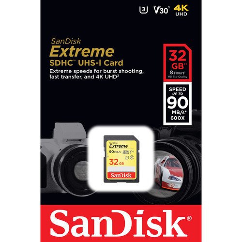 SanDisk 32GB Extreme UHS-I SDXC 90MB/s Hafıza Kartı