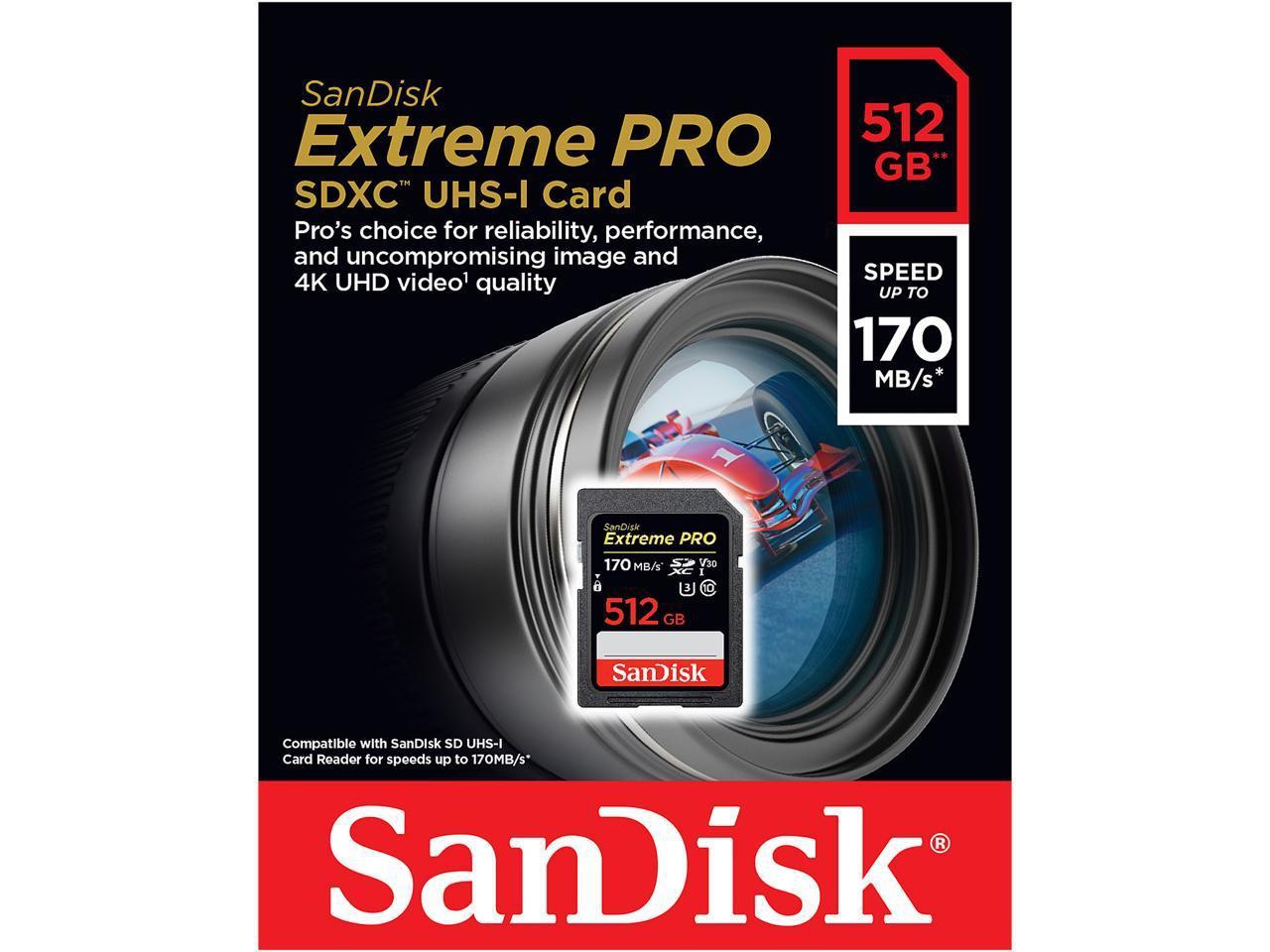 SanDisk 512GB Extreme PRO UHS-I SDXC 170MB/s Hafıza Kartı