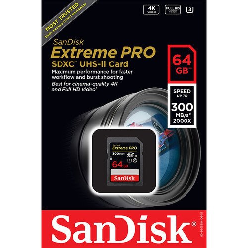 SanDisk 64GB Extreme Pro SD UHS-II 300MB/s Hafıza Kartı