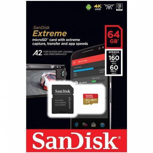 SanDisk 64GB Extreme UHS-I microSDXC (160MB/S 60) Hafıza Kartı