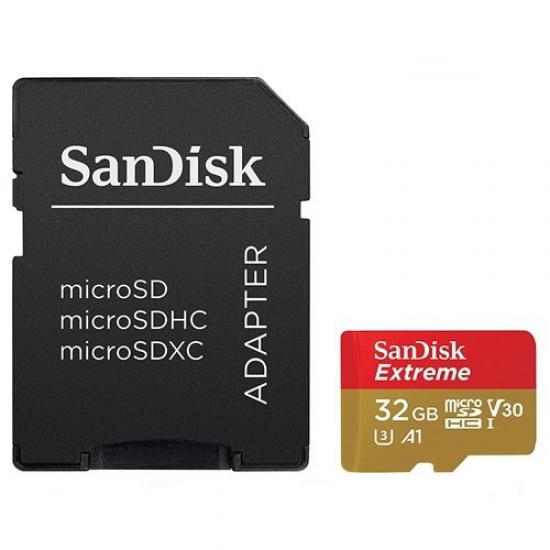SanDisk 32GB Extreme Micro SDHC Hafıza Kartı (100MB/sn)