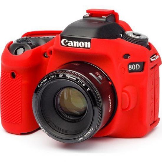 Andoer (Canon 80D) İçin Koruyucu Silikon Kılıf (Kırmızı)